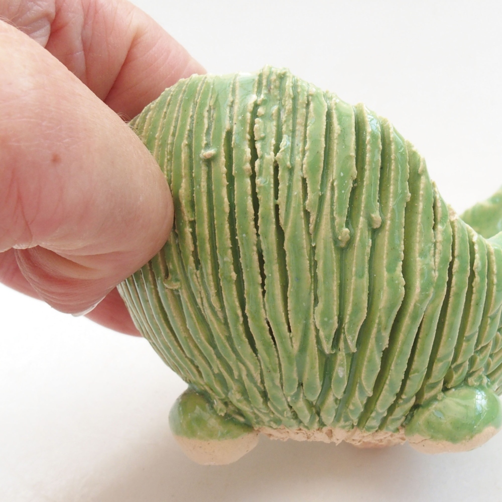 Coquille en céramique 7,5 x 7,5 x 5,5 cm , couleur verte