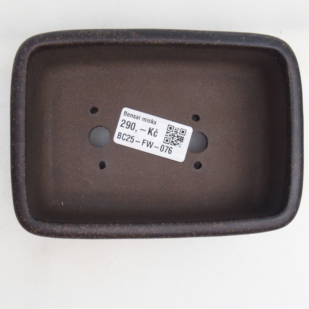 Bol à bonsaï en céramique 14 x 10 x 4,5 cm, couleur ocre brunâtre
