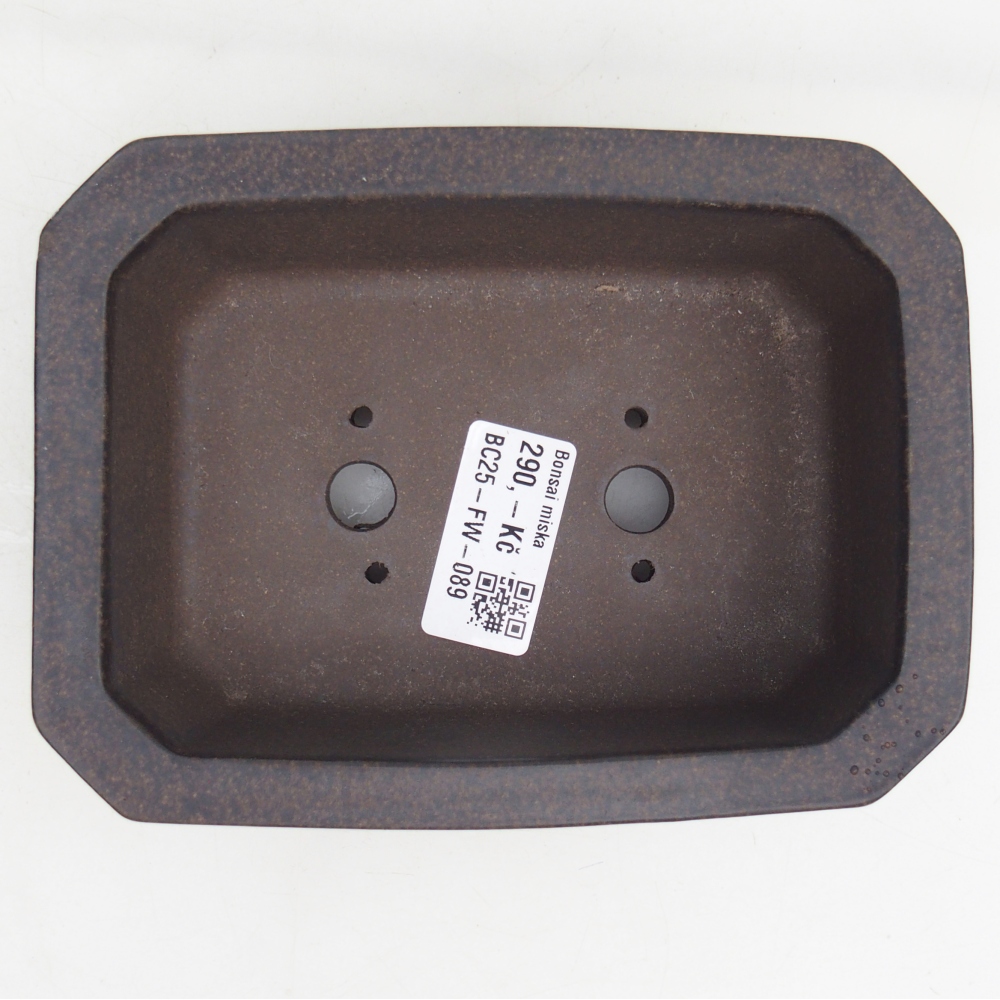 Bol à bonsaï en céramique 15 x 11 x 5 cm, ocre brunâtre