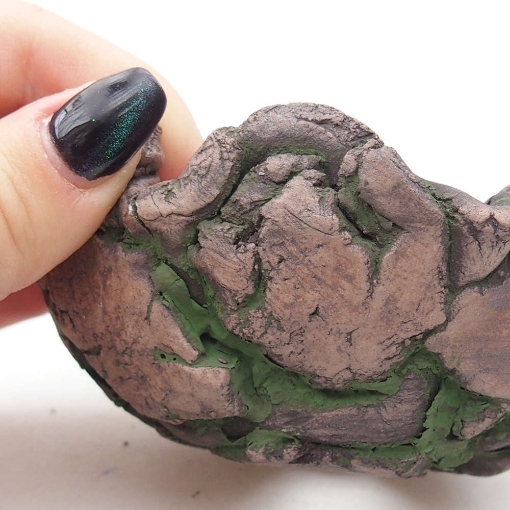 Coquille en céramique 10 x 9 x 5,5 cm , couleur verte