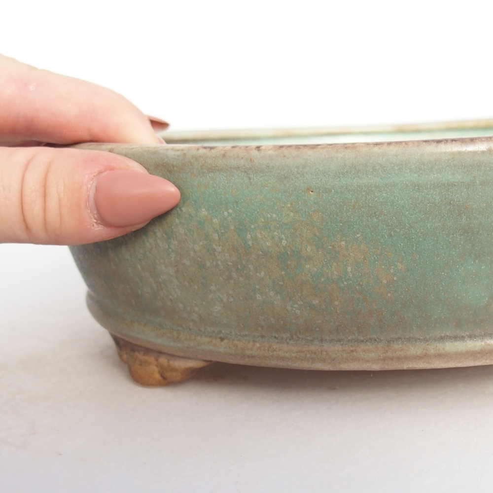 Bol à bonsaï en céramique 21 x 21 x 6 cm, vert