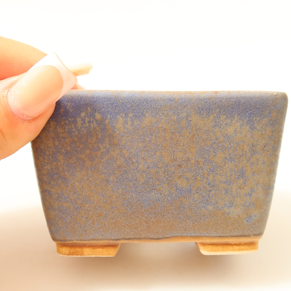 Bol à bonsaï en céramique 8,5 x 8,5 x 5,5 cm, couleur bleu