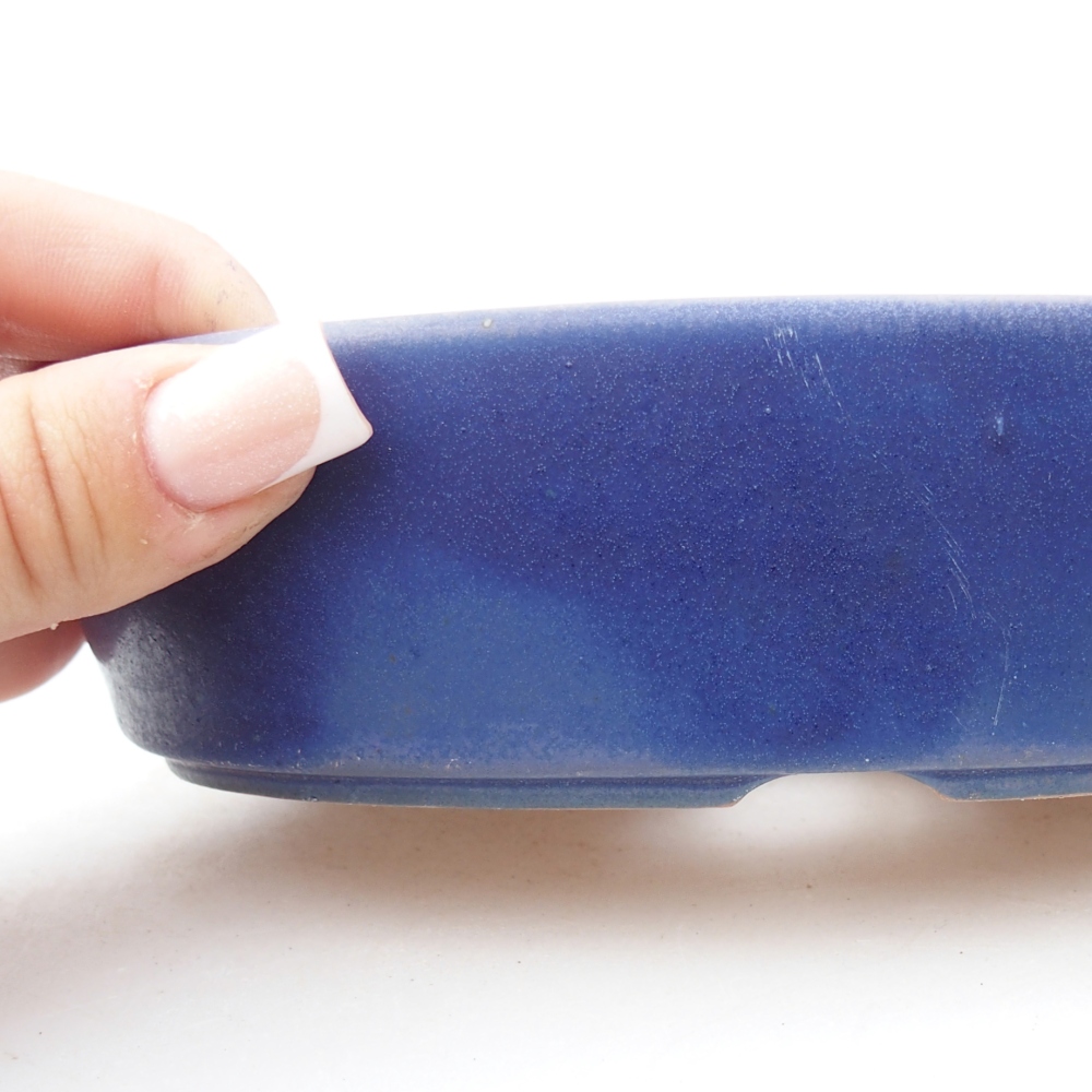 Bol à bonsaï en céramique 16,5 x 11,5 x 4,5 cm, couleur bleu
