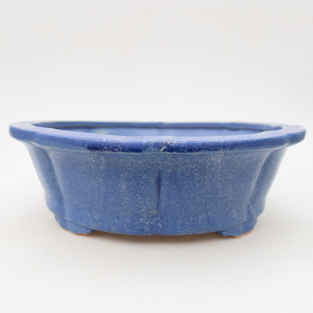 Bol à bonsaï en céramique 26,5 x 26,5 x 8,5 cm, couleur bleu