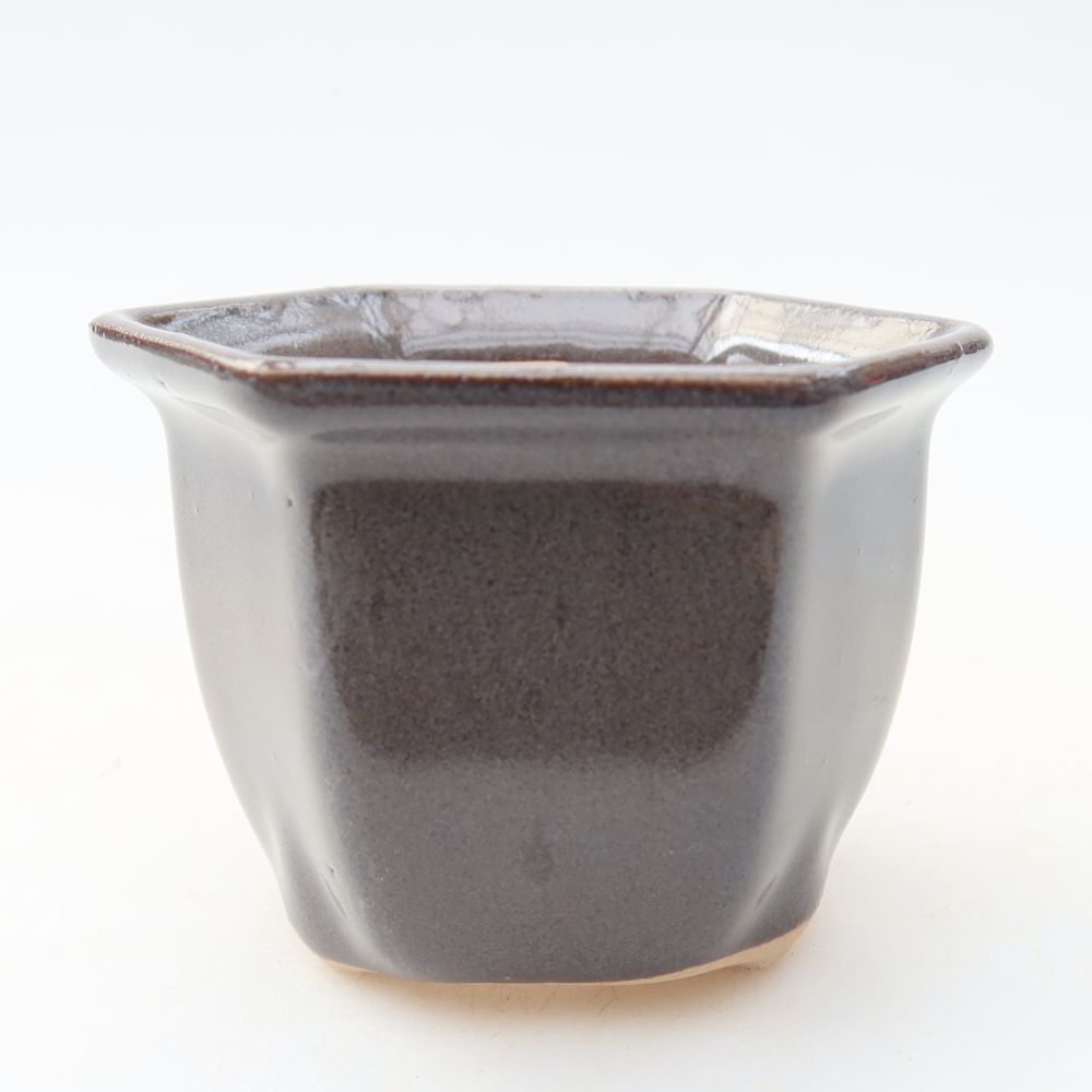 Pot à bonsaï en céramique 7 x 6,5 x 5 cm, couleur grise