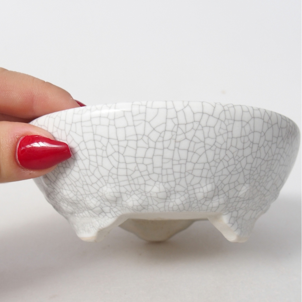 Bol à bonsaï en céramique 11,5 x 11,5 x 4,5 cm, couleur raku