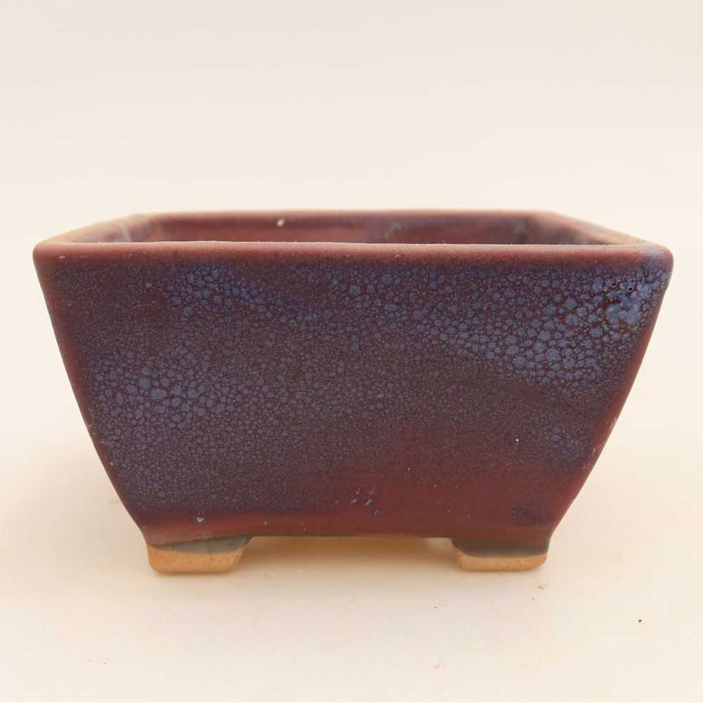 Pot à bonsaï en céramique 9,5 x 9,5 x 5,5 cm, couleur violette