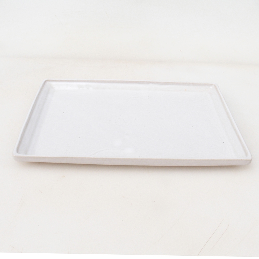Soucoupe Bonsaï rectangle 22,5 x 17 x 1,5 cm - blanc