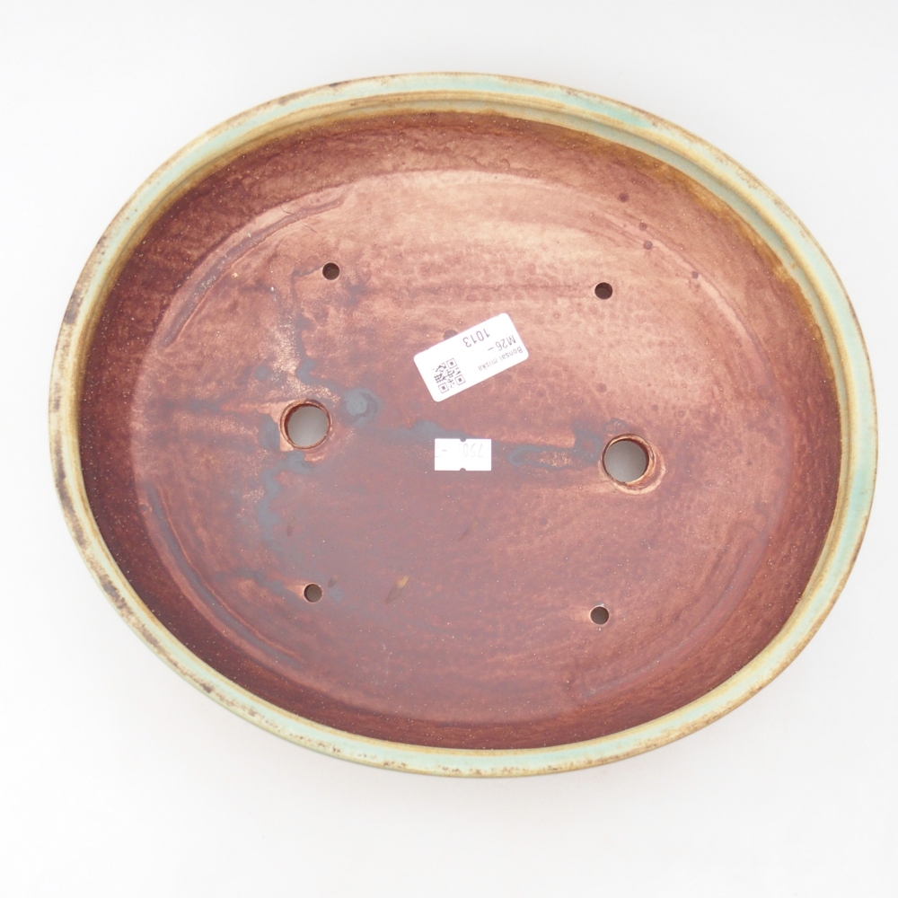 Bol à bonsaï en céramique 28 x 24,5 x 6 cm, vert