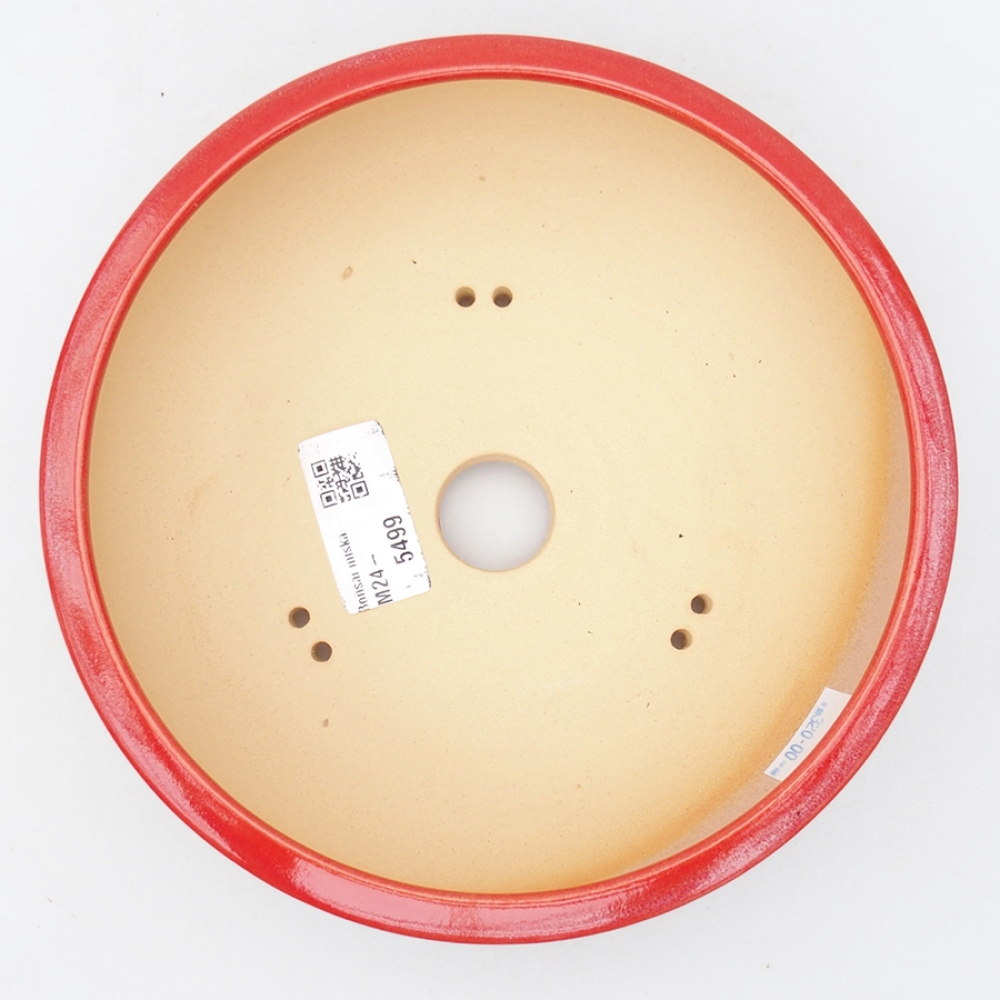 Bol à bonsaï en céramique 18 x 18 x 5,5 cm, couleur rouge