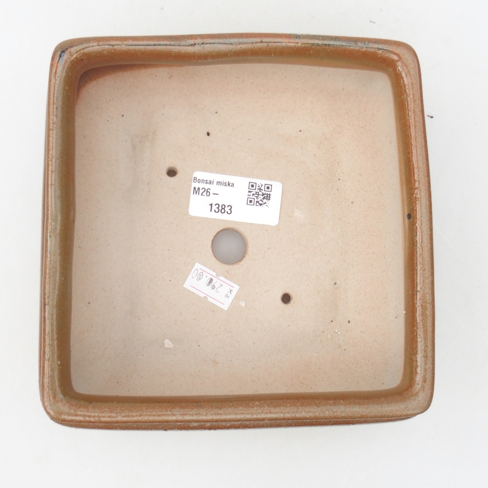 Bol à bonsaï en céramique 15,5 x 15,5 x 6 cm, brun