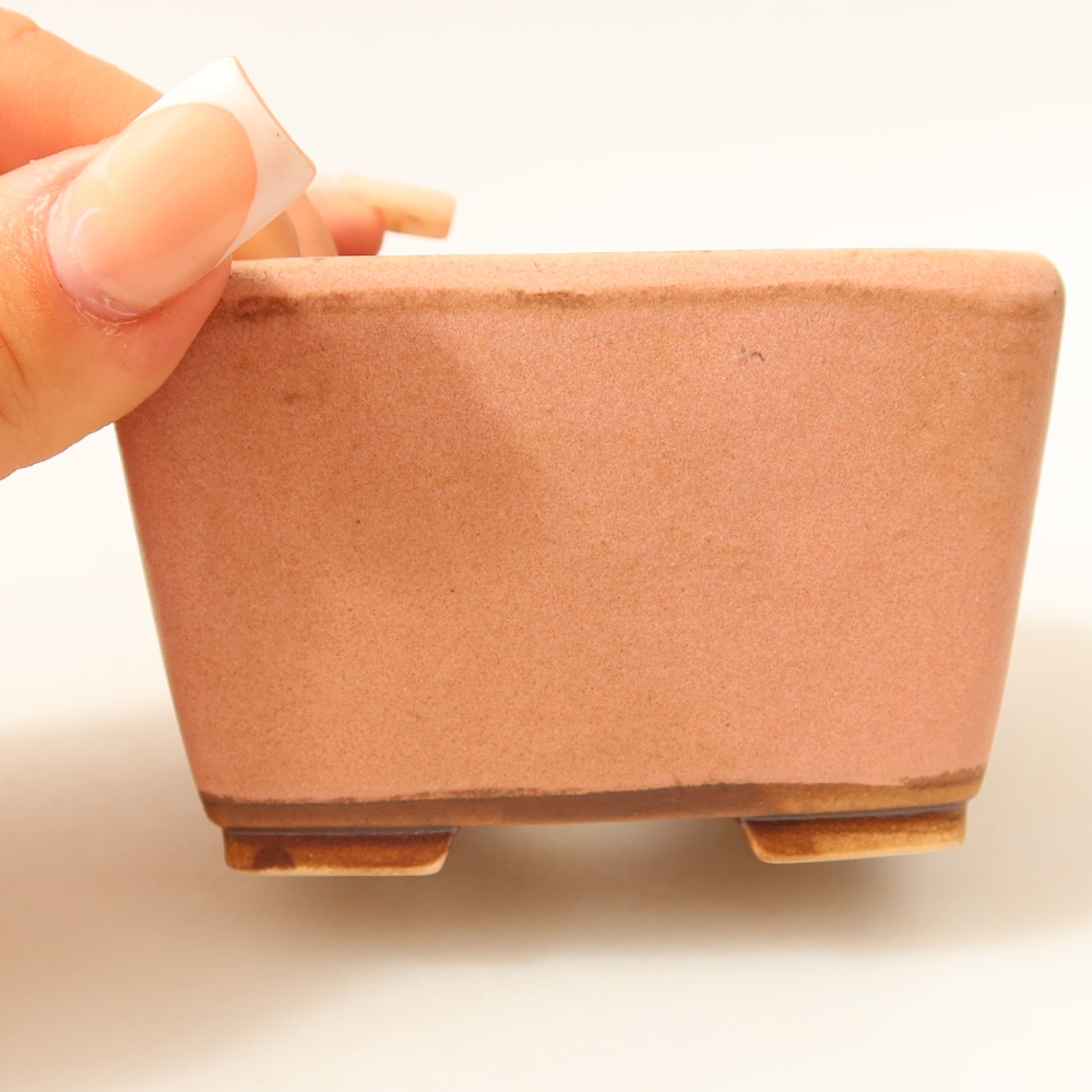Bol à bonsaï en céramique 8,5 x 8,5 x 5,5 cm, rose