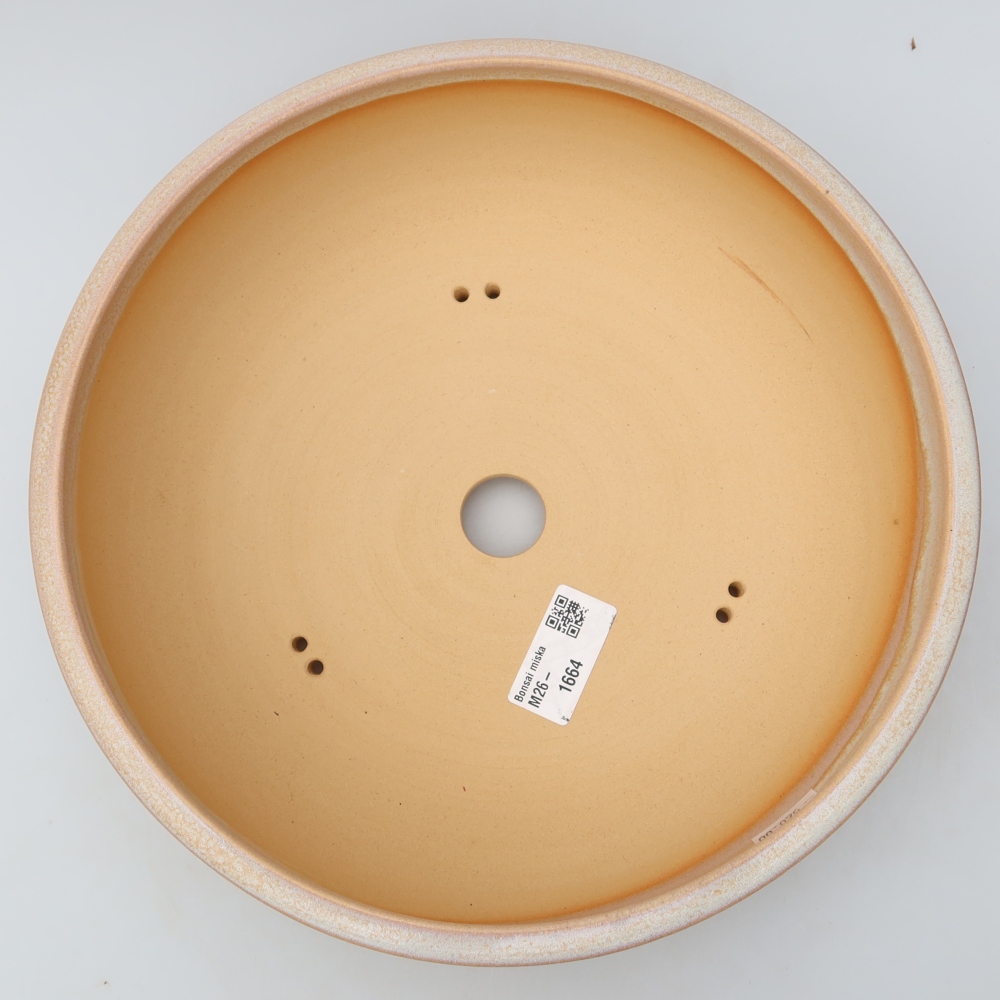 Pot à bonsaï en céramique 25,5 x 25,5 x 7,5 cm, couleur beige