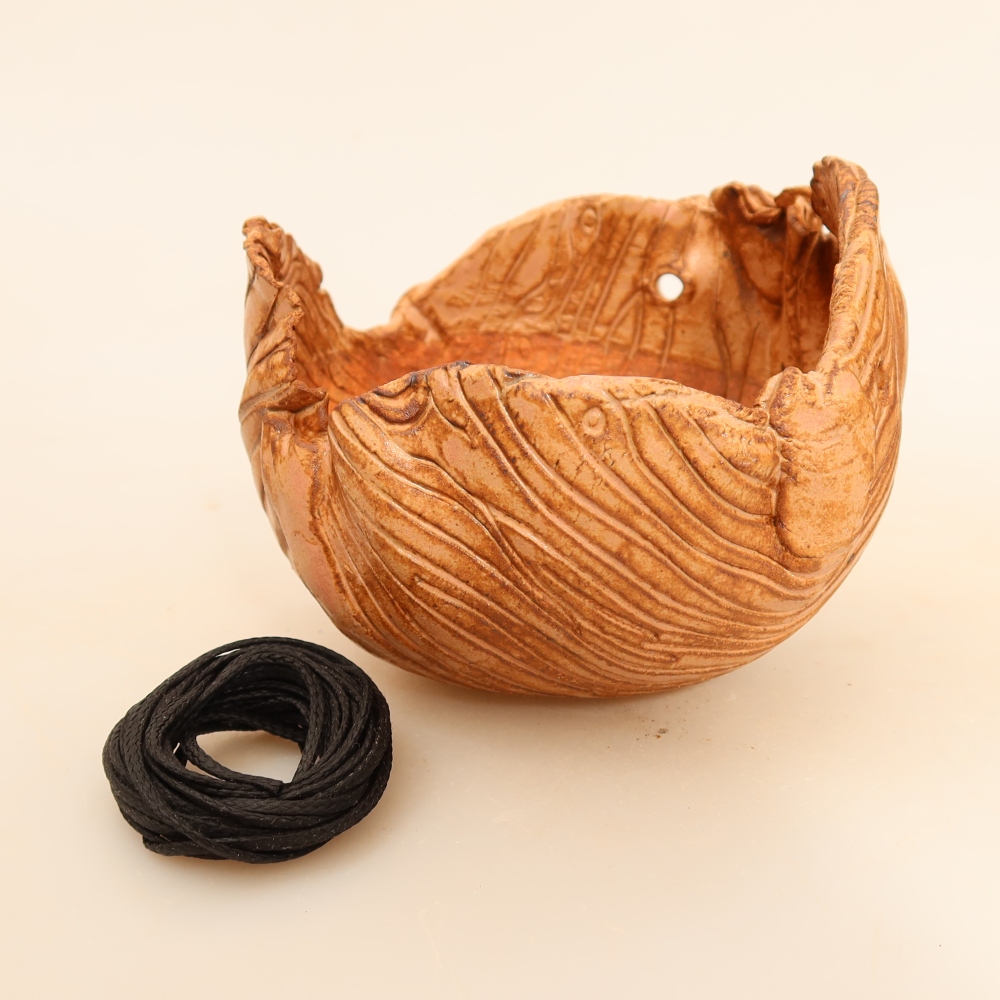 Coquille en céramique pour kokedama, 9,5 x 9 x 8 cm, couleur rose