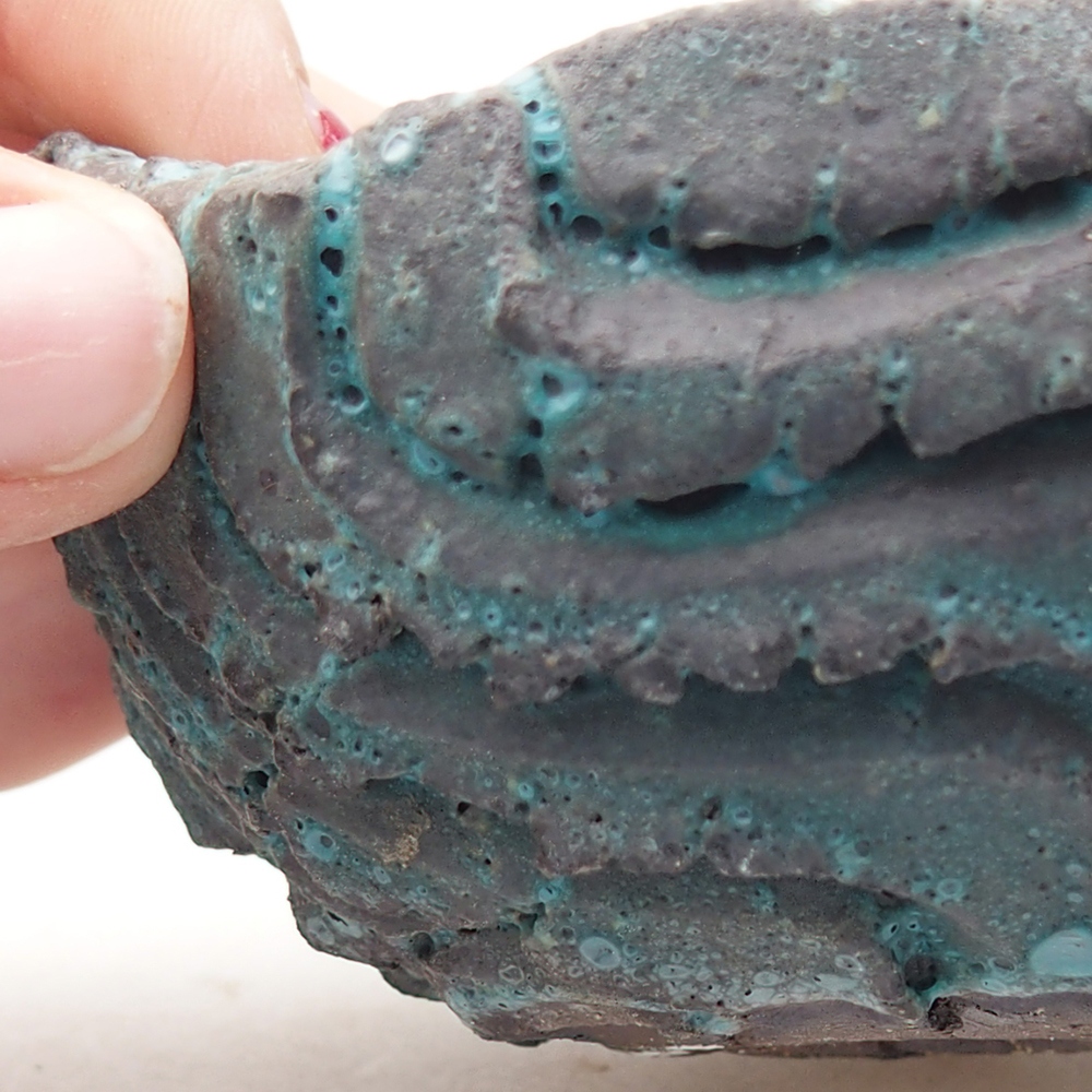 Coquille en céramique 9 x 8,5 x 4,5 cm , couleur bleu