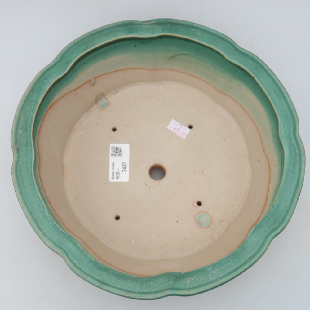 Bol à bonsaï en céramique 26,5 x 26,5 x 8,5 cm, vert