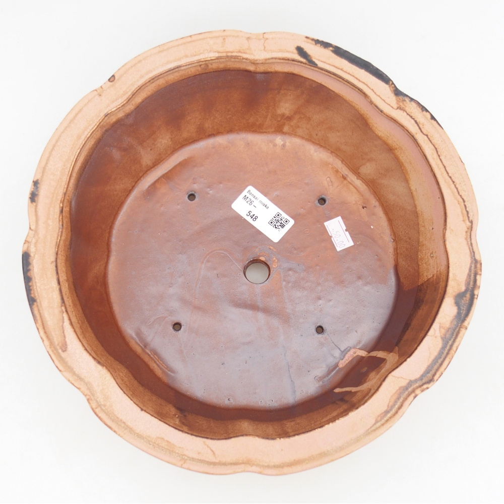 Bol à bonsaï en céramique 26,5 x 26,5 x 8,5 cm, rose