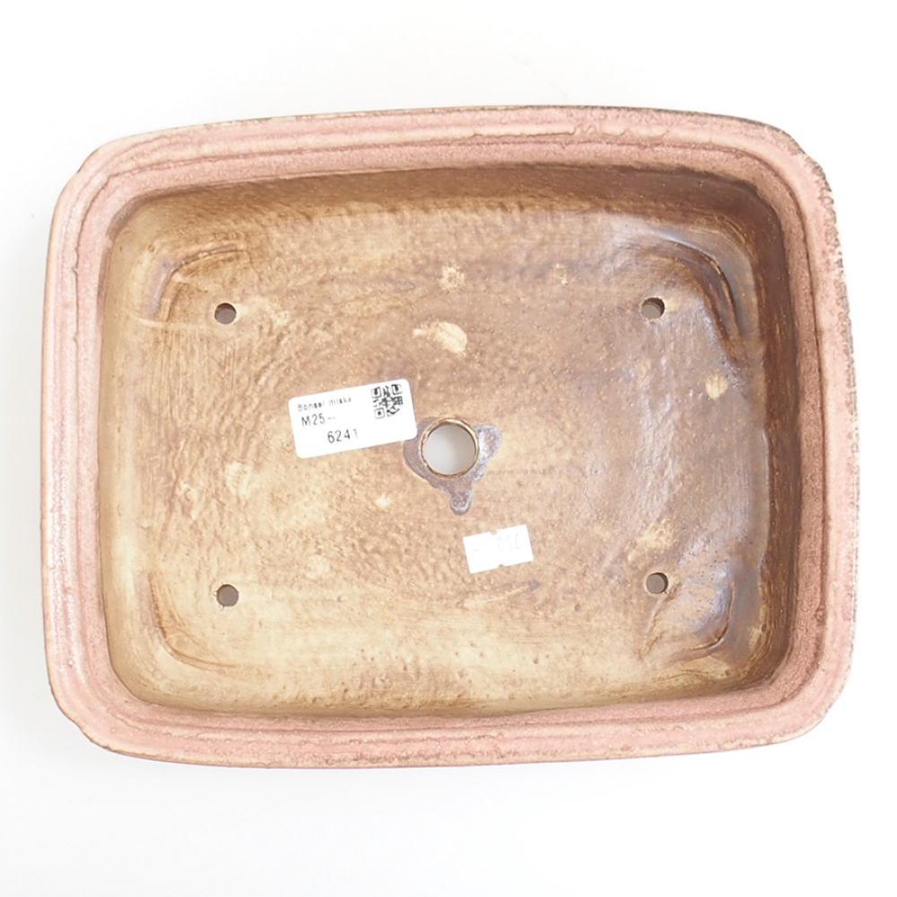 Bol à bonsaï en céramique 24,5 x 19 x 7 cm, rose