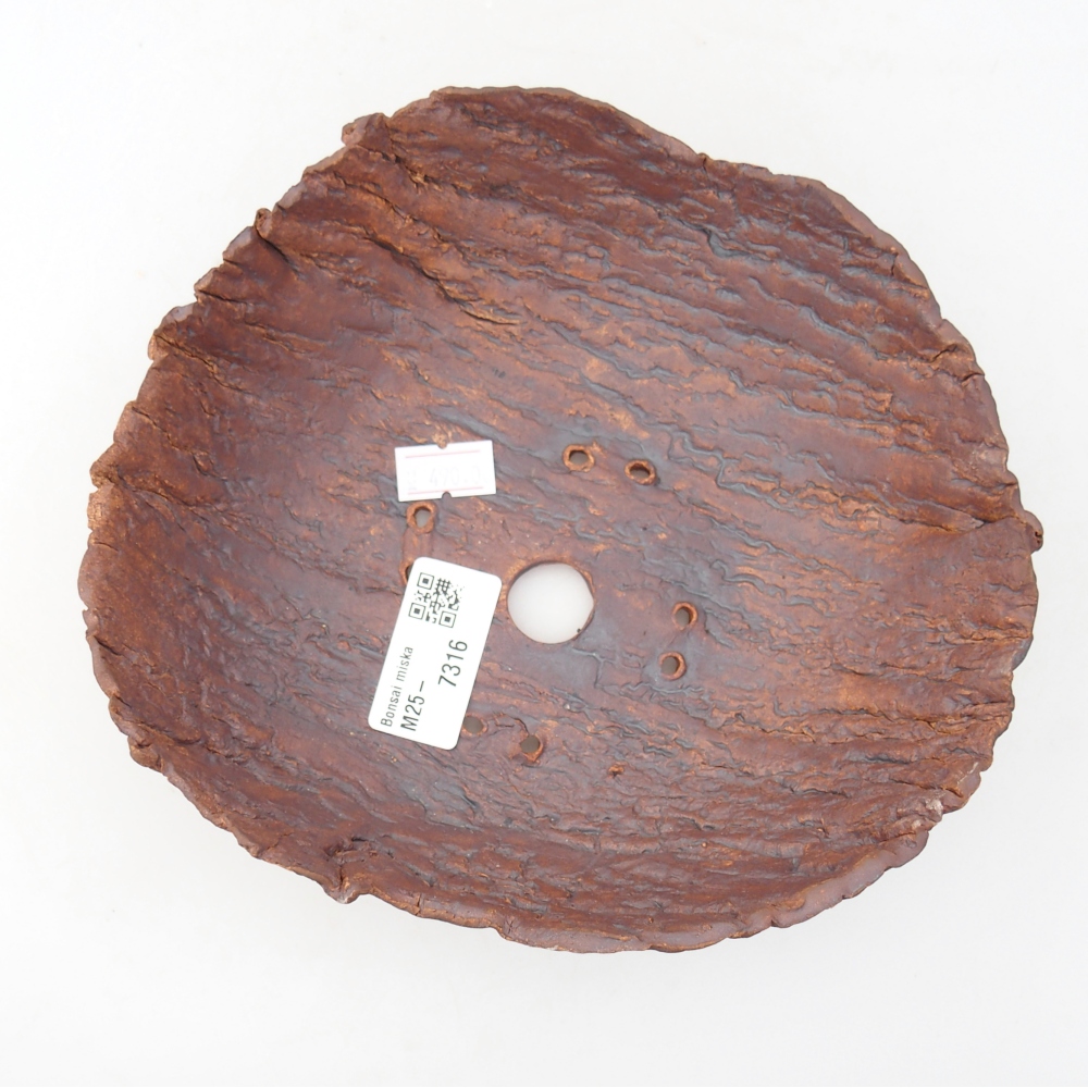 Coquille en céramique 18,5 x 17,5 x 6 cm , couleur marron