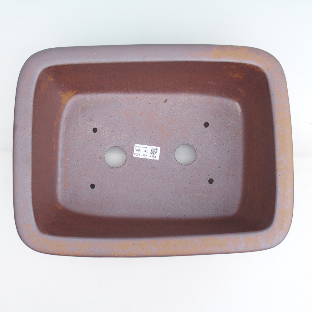 Bol à bonsaï en céramique 37 x 28 x 12 cm, couleur métal