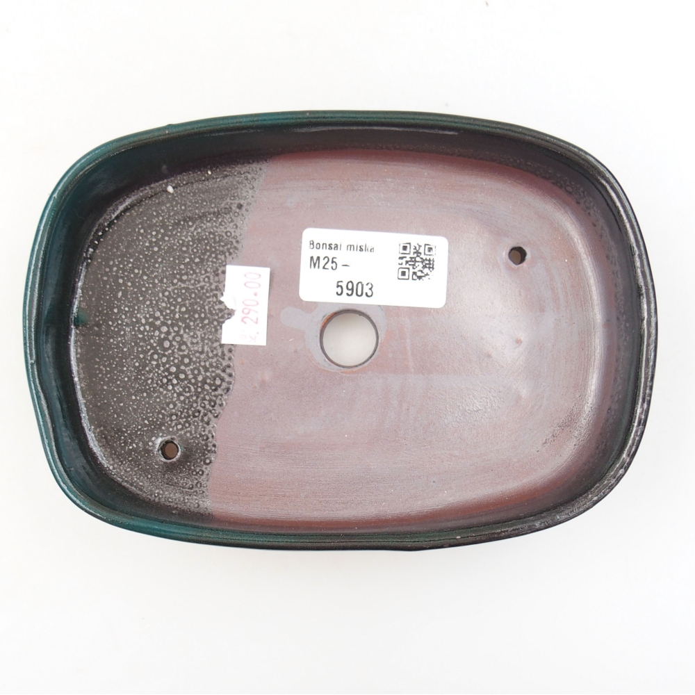 Bol à bonsaï en céramique 22 x 17 x 5 cm, vert