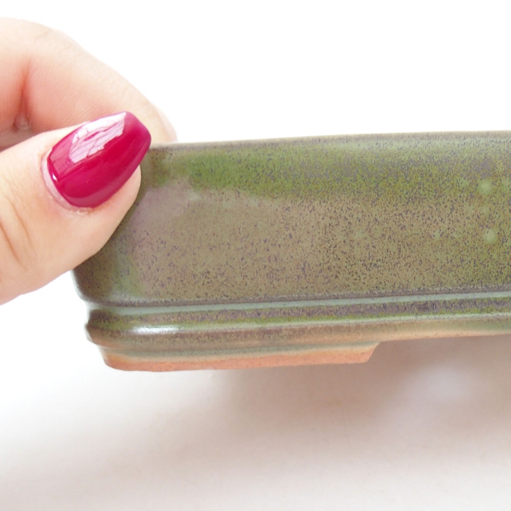 Bol à bonsaï en céramique 18 x 13,5 x 4 cm, vert