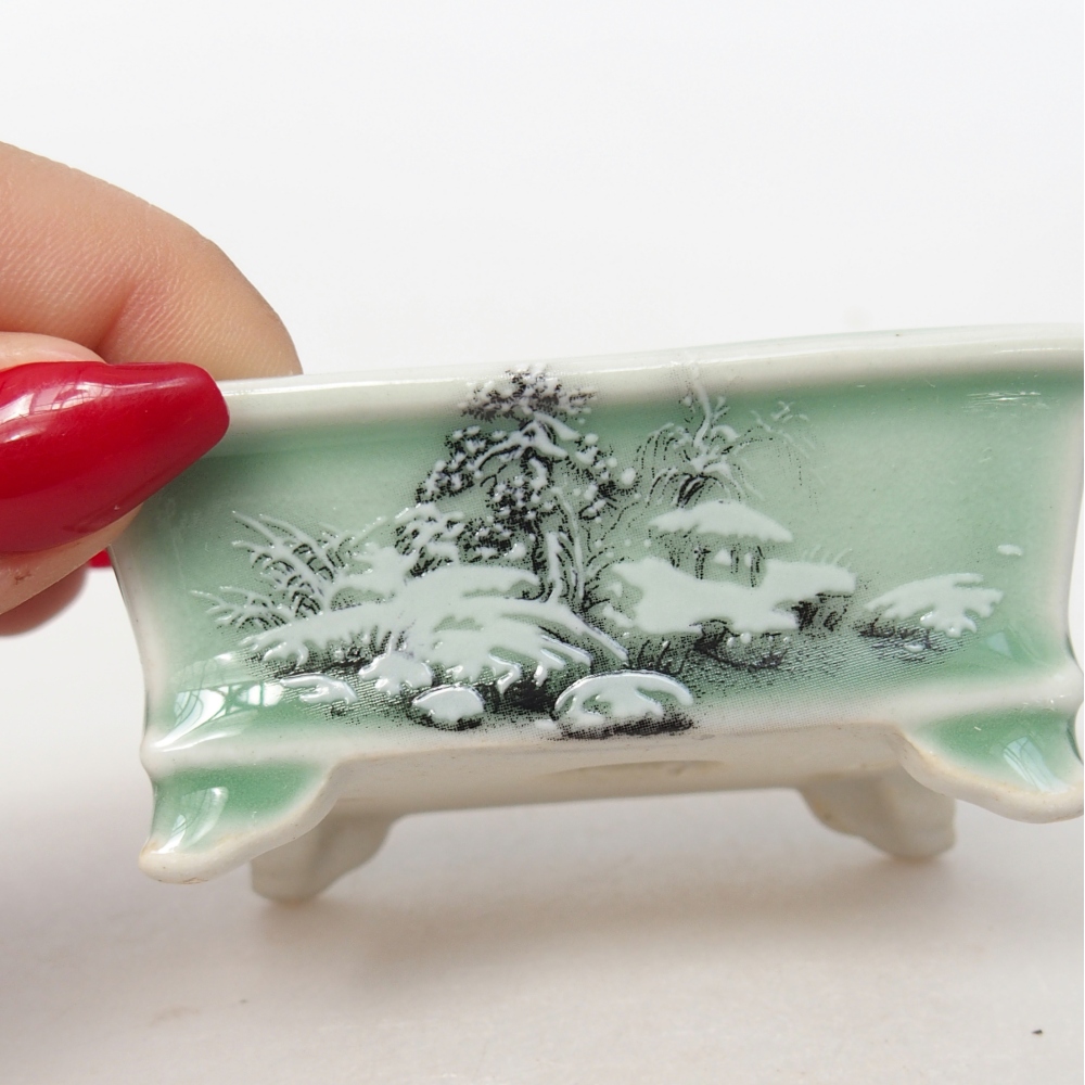 Mini bol bonsaï 8 x 6 x 3 cm, vert