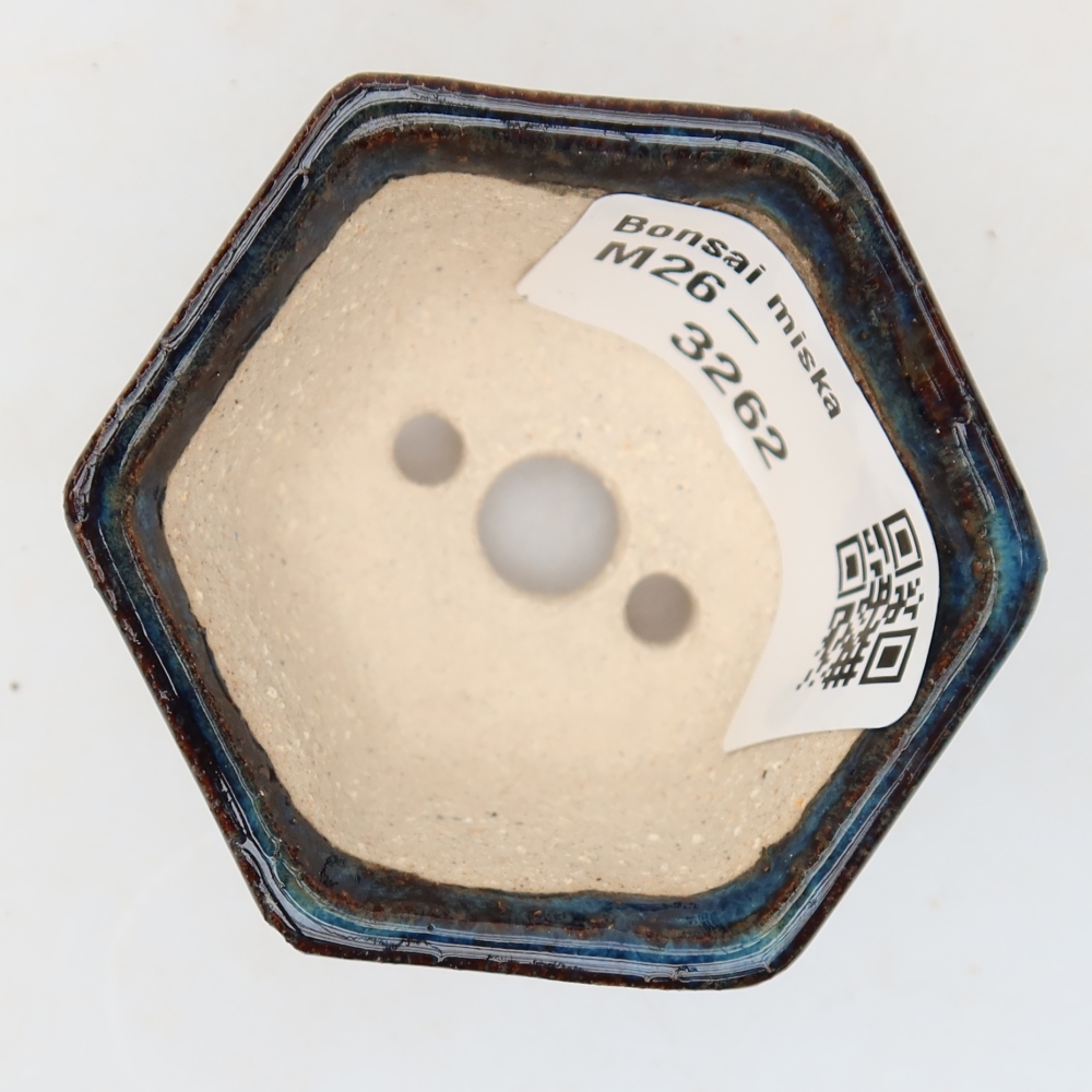 Pot à bonsaï en céramique 5,5 x 5 x 3 cm, couleur bleue