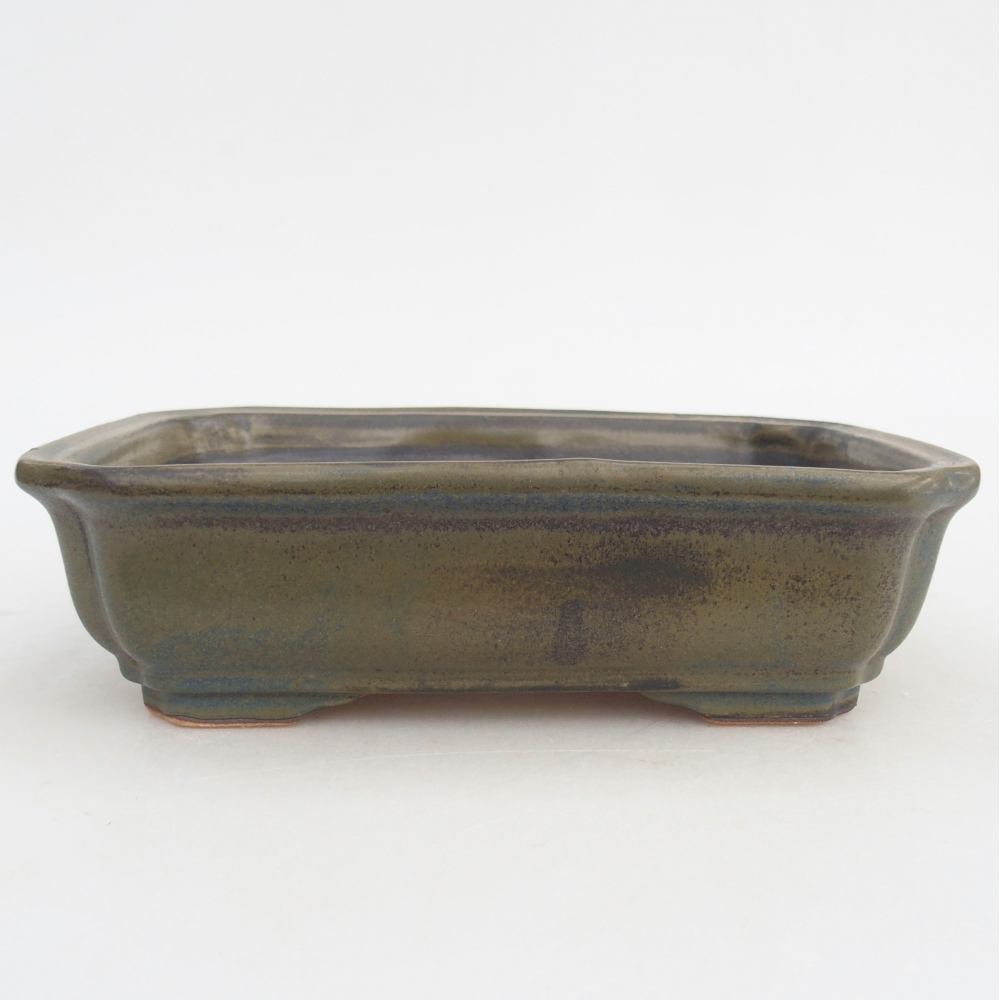 Bol à bonsaï en céramique 18 x 13,5 x 5 cm, brun