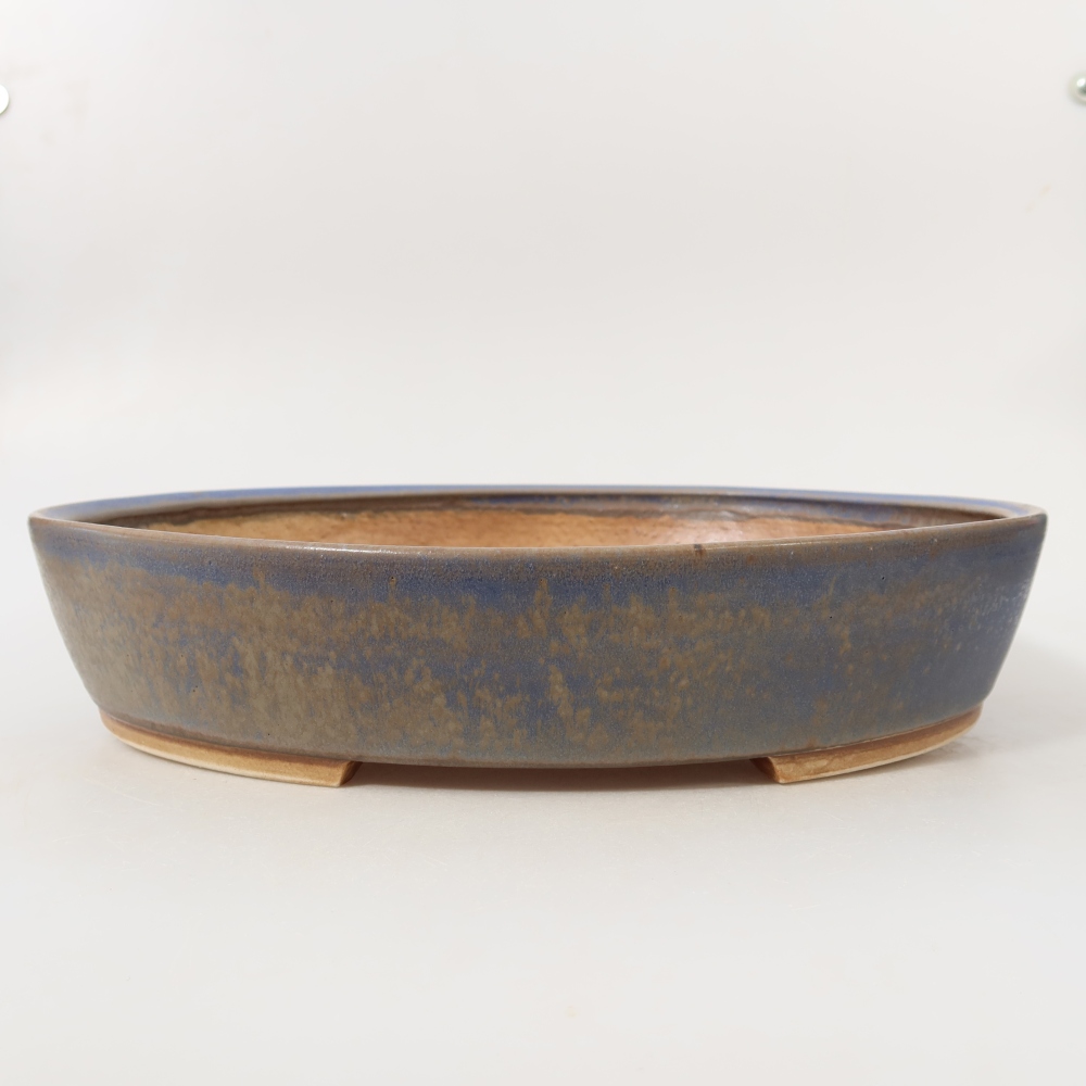 Bol à bonsaï en céramique 31,5 x 27,5 x 6 cm, couleur bleu