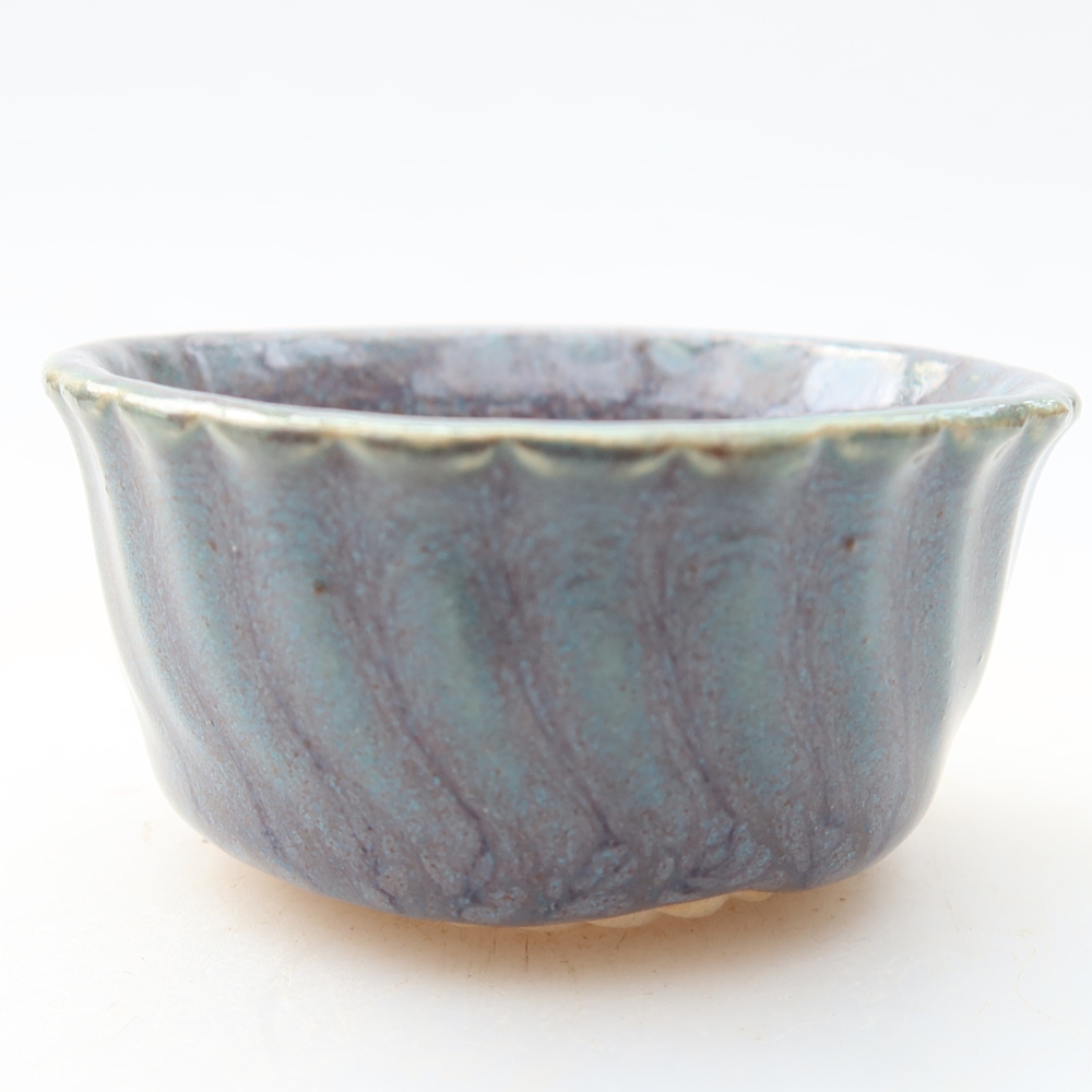 Pot à bonsaï en céramique 5,5 x 5,5 x 3 cm, couleur grise