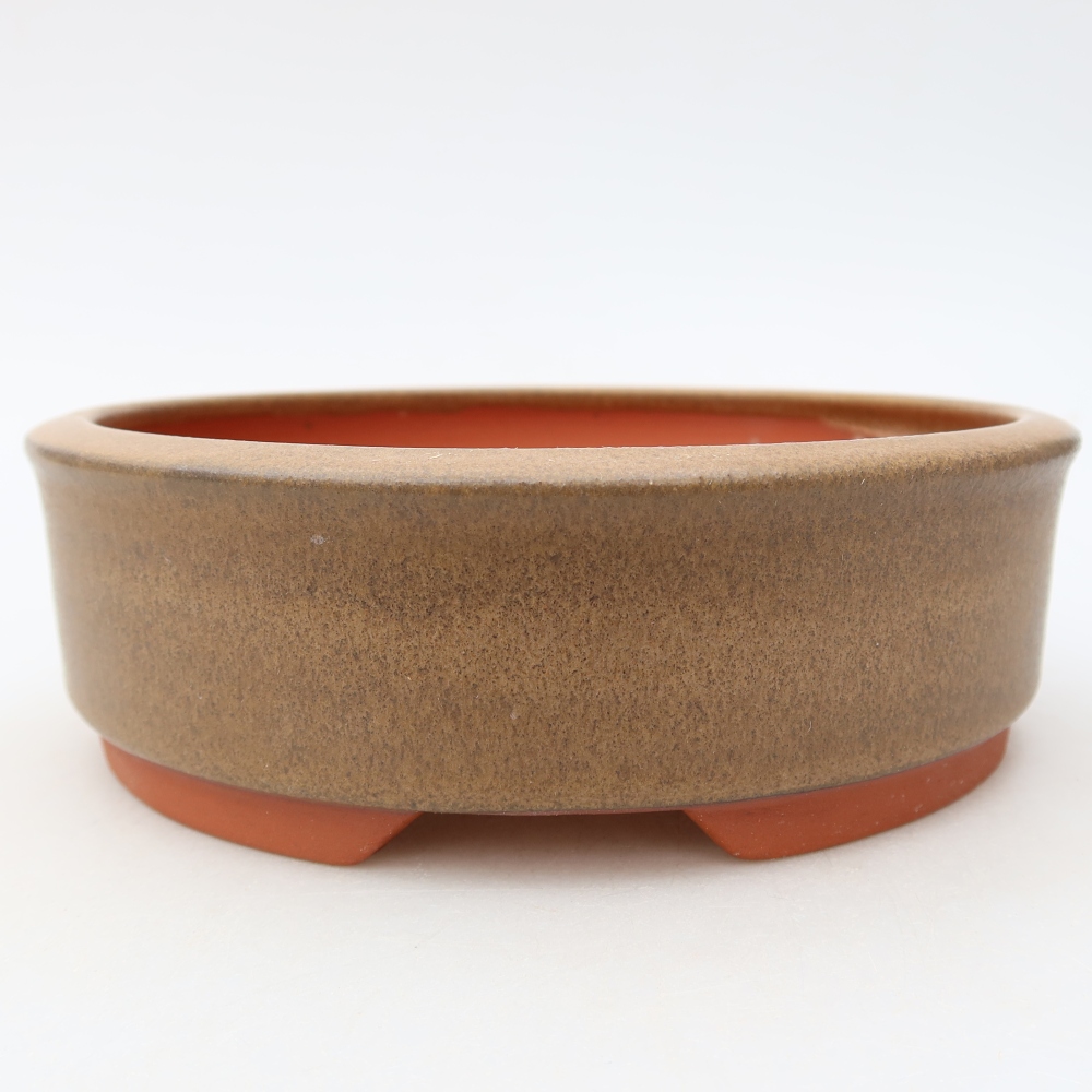 Bol à bonsaï en céramique 16 x 16 x 5 cm, brun