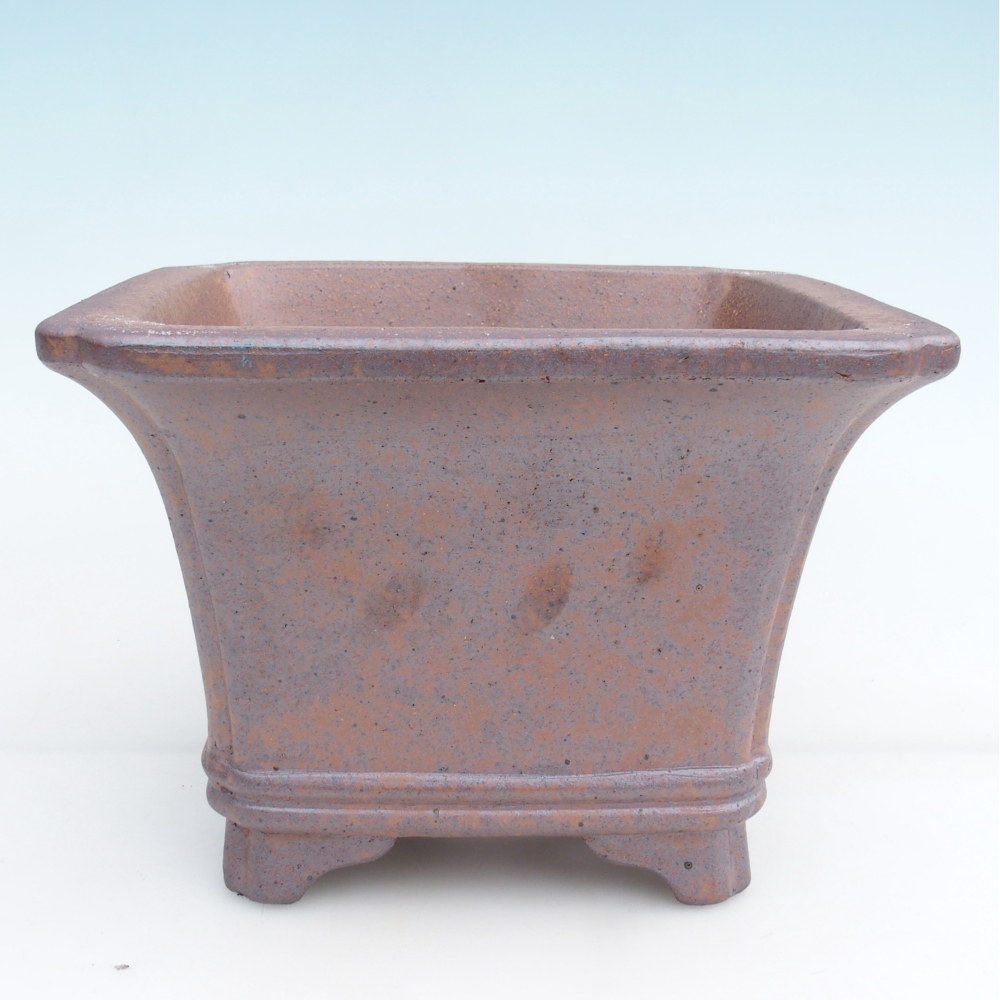 Bol à bonsaï en céramique 23,5 x 23,5 x 17 cm, couleur métal