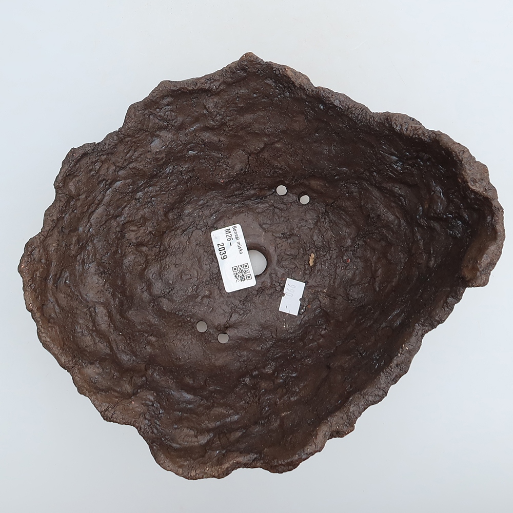 Coquille en céramique 23 x 20,5 x 16 cm, couleur marron