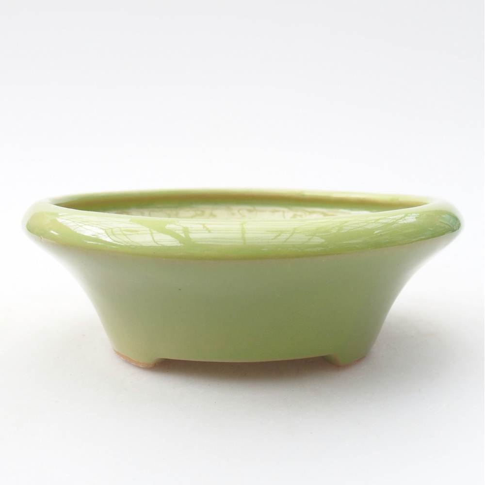 Bol à bonsaï en céramique 13,5 x 13,5 x 4,5 cm, vert