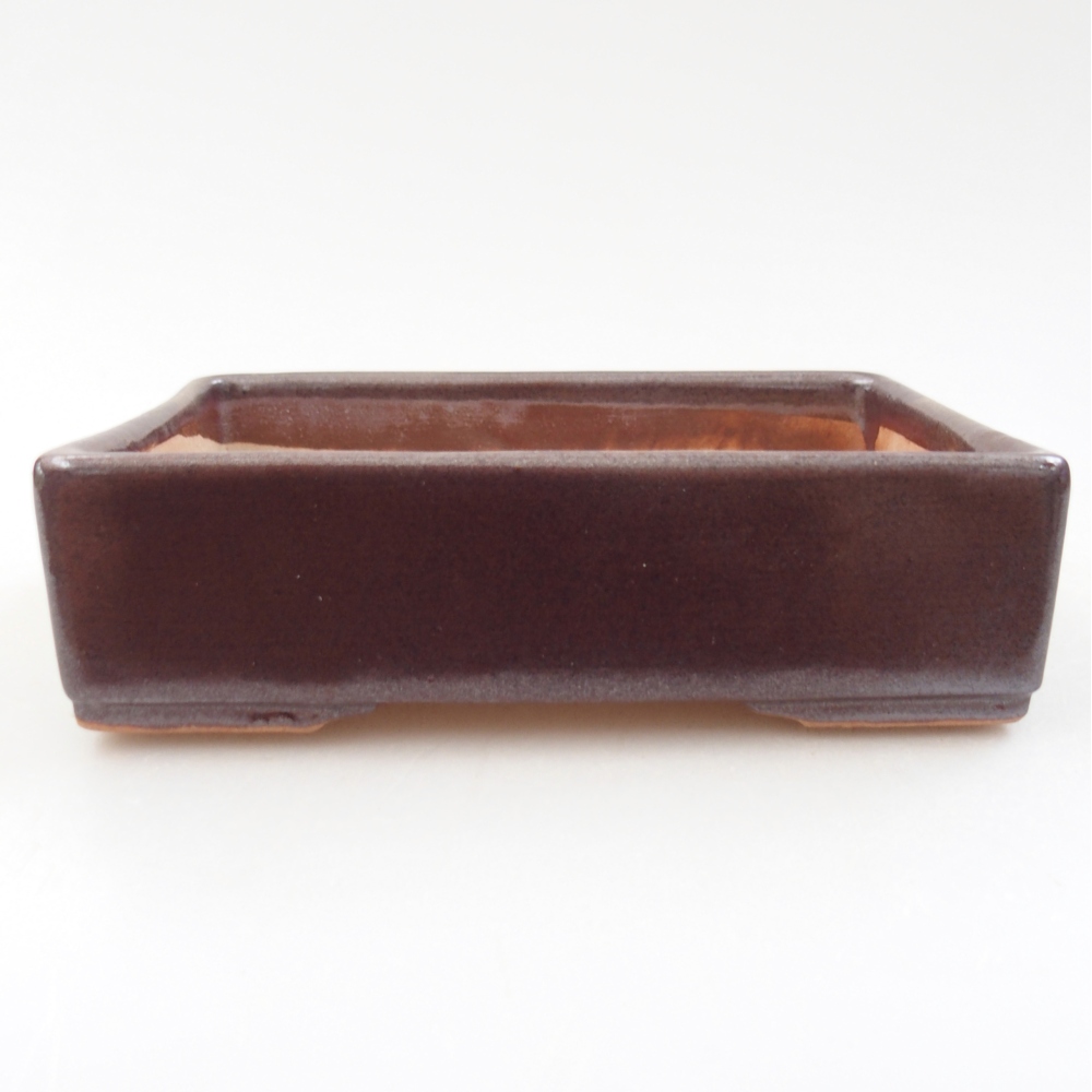Bol à bonsaï en céramique 13 x 9,5 x 4 cm, brun