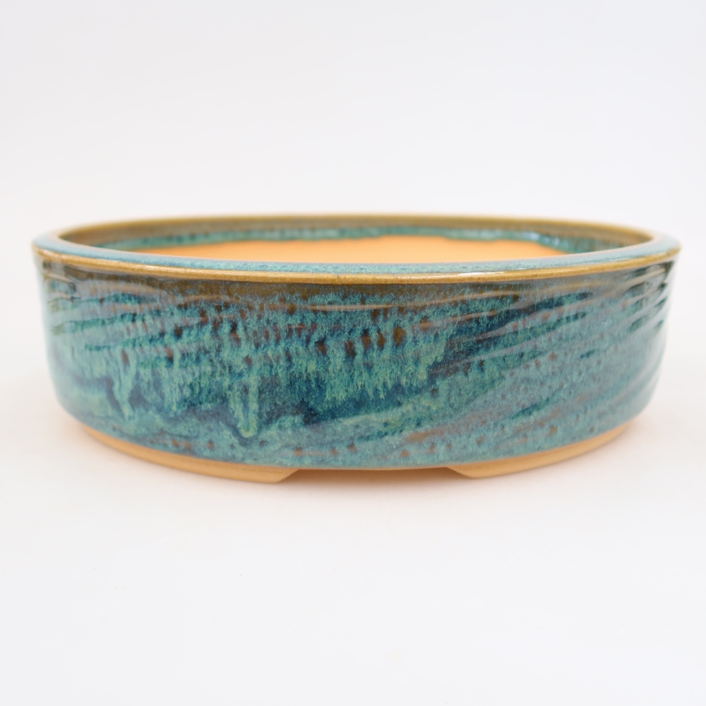 Bol à bonsaï en céramique 26 x 26 x 6,5 cm, couleur bleu