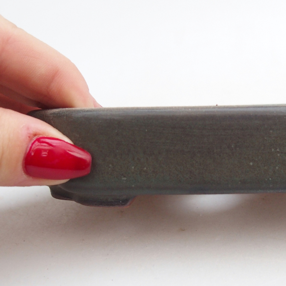 Bol à bonsaï en céramique 13 x 9 x 3 cm, brun