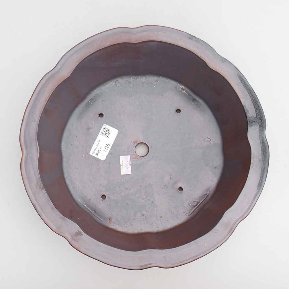 Bol à bonsaï en céramique 26 x 26 x 8 cm, couleur métal