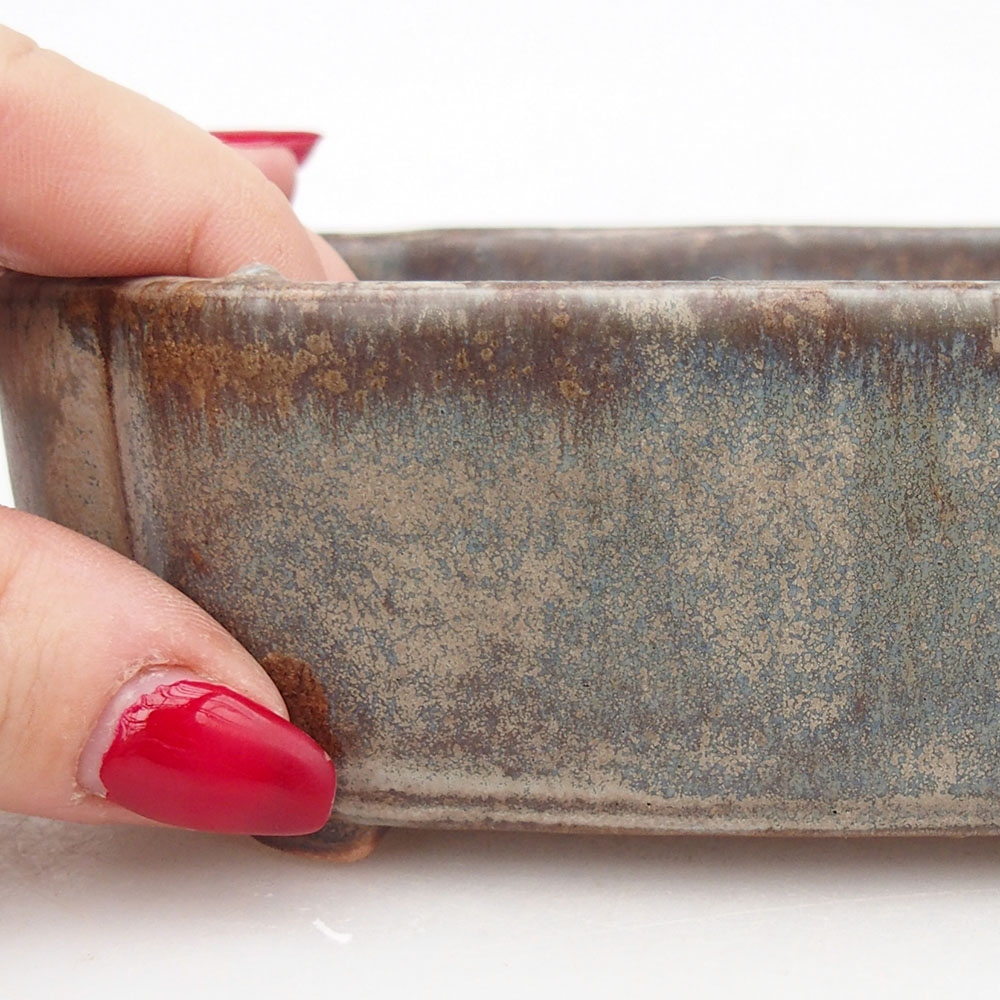 Bol à bonsaï en céramique 16 x 11,5 x 4,5 cm, couleur bleu