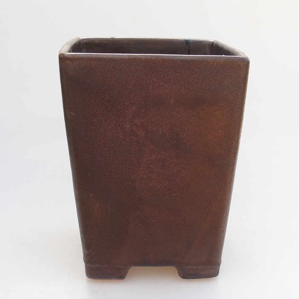 Bol à bonsaï en céramique 15 x 15 x 19 cm, brun
