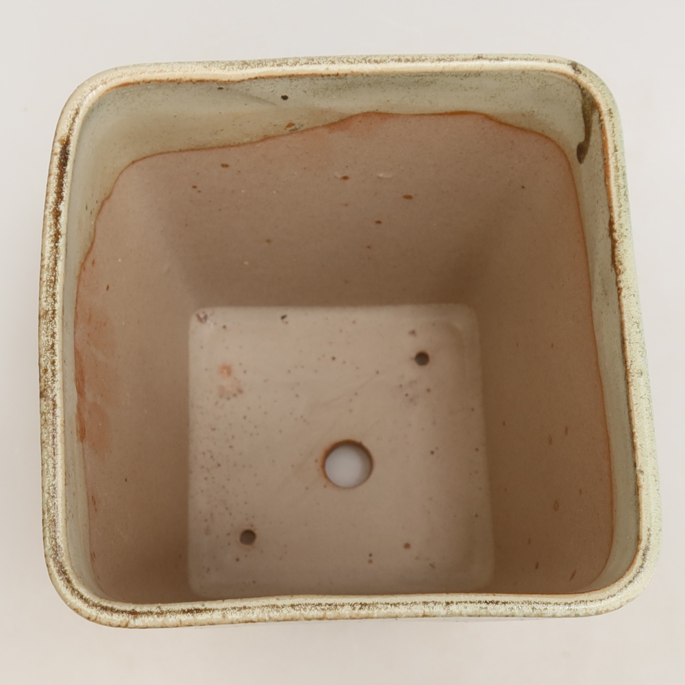 Bol à bonsaï en céramique 13,5 x 13,5 x 15 cm, vert