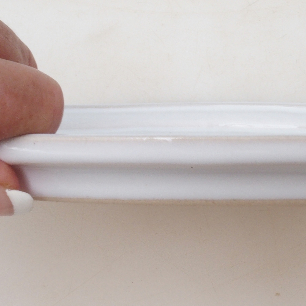 Soucoupe ovale Bonsaï M - 22,5 x 18 x 1,5 cm - blanc