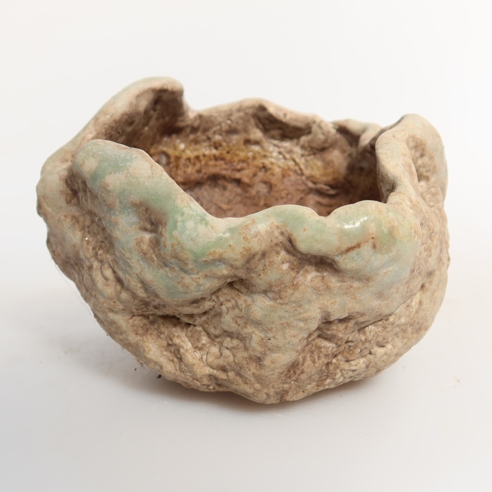 Coquille en céramique  8 x 7 x 5,5 cm, couleur verte