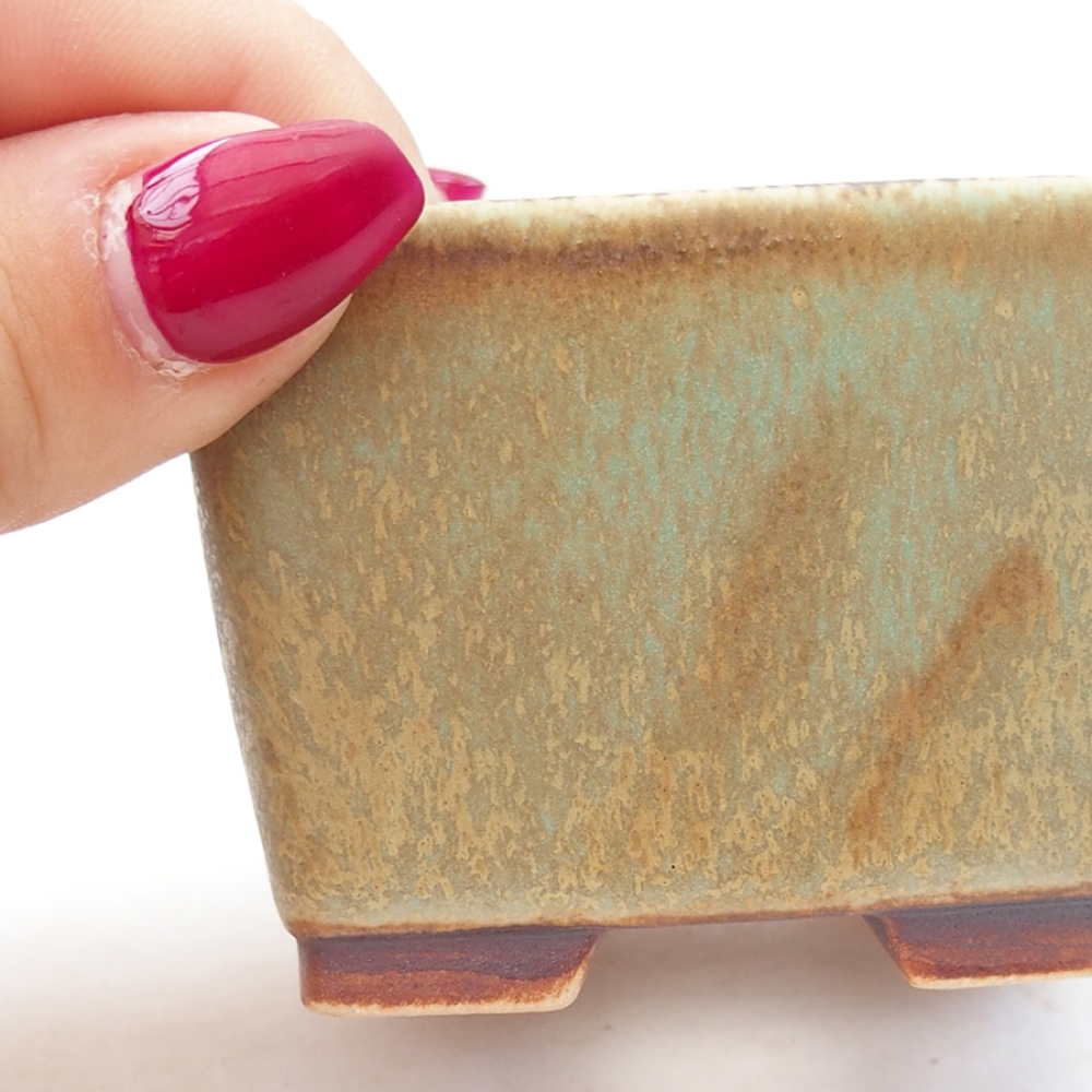 Bol à bonsaï en céramique 6 x 6 x 4,5 cm, vert