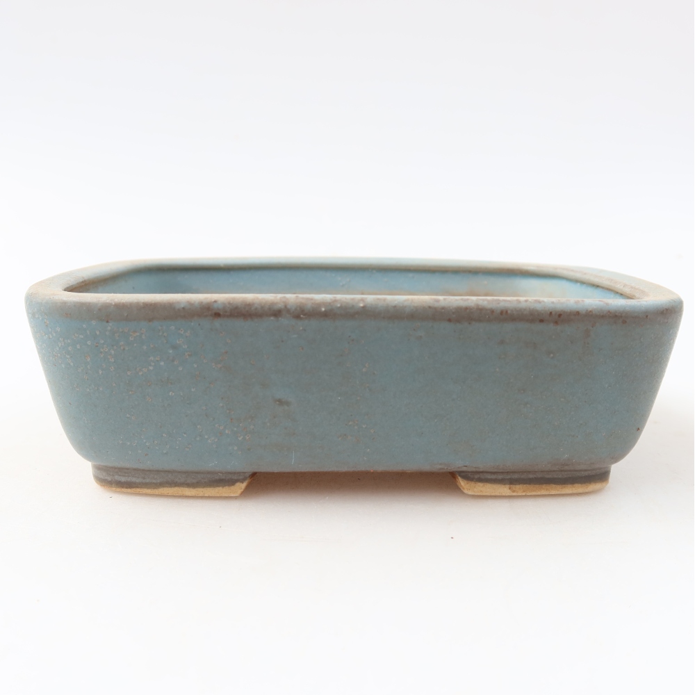 Bol à bonsaï en céramique 14 x 11,5 x 4,5 cm, couleur bleu