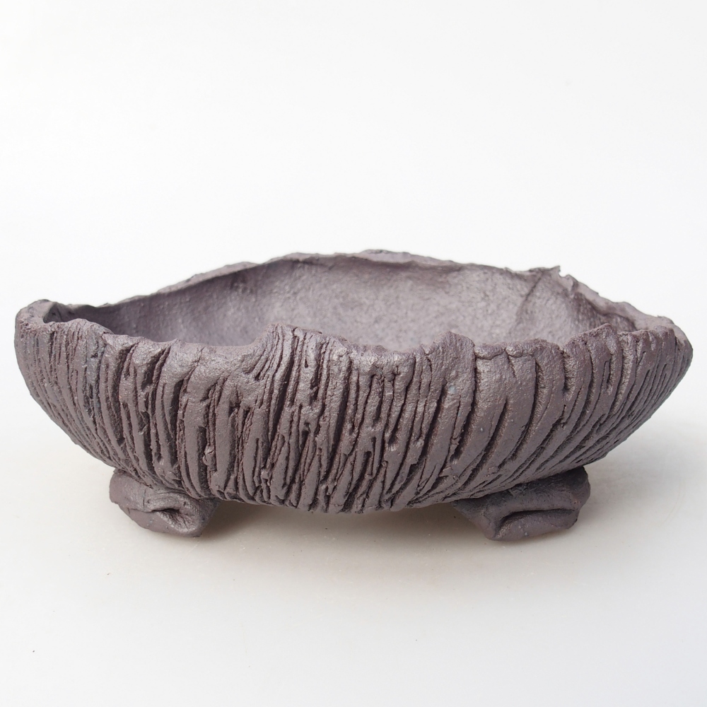 Bol à bonsaï en céramique 17 x 15 x 5,5 cm, couleur métal