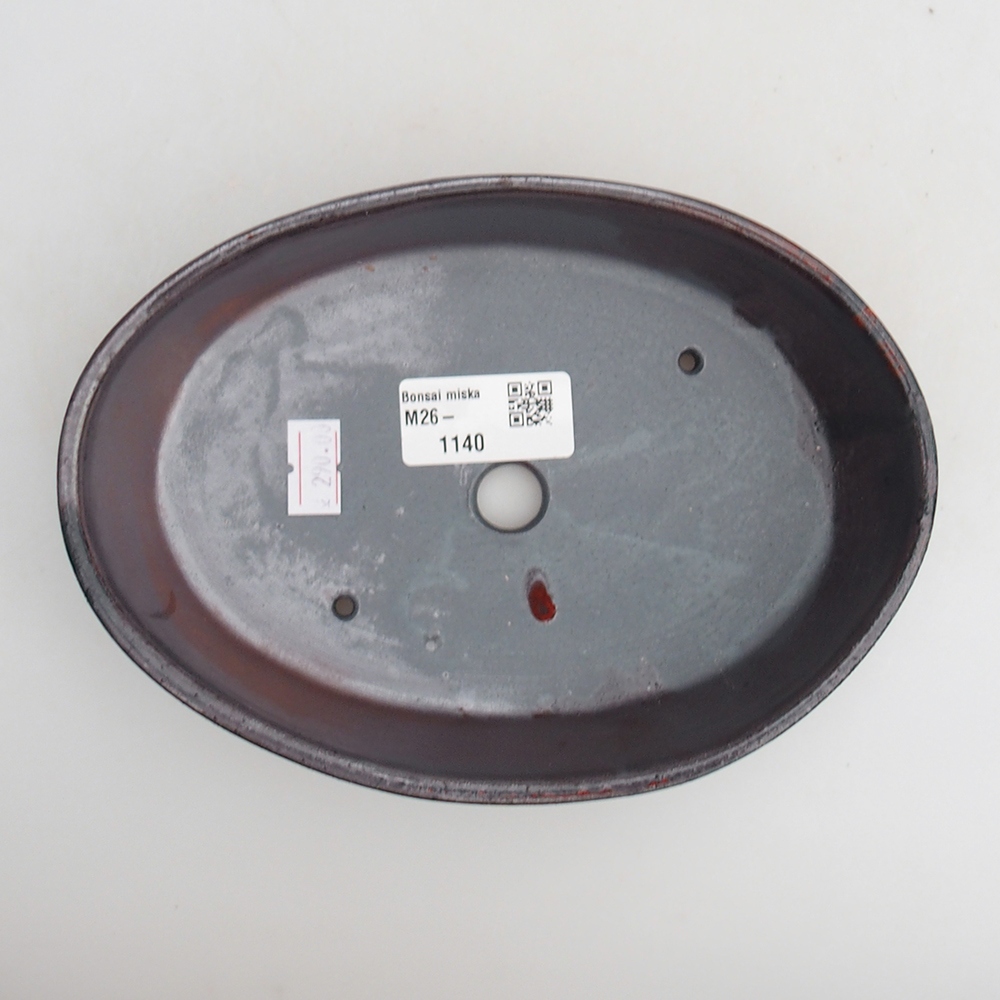 Bol à bonsaï en céramique 18,5 x 13 x 4 cm, couleur métal