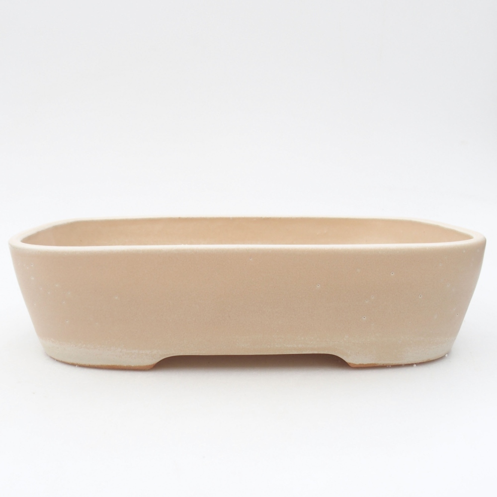 Bol à bonsaï en céramique 23 x 17,5 x 5,5 cm, couleur beige