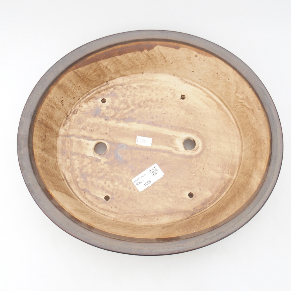 Bol à bonsaï en céramique 32,5 x 29 x 7 cm, brun